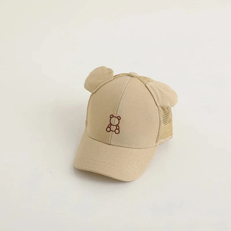 Adjustable Baby Baseball Cap For Boy Girl Cartoon Bear Infant Sun Hat Summer Toddler Kids Kawaii Peaked Caps