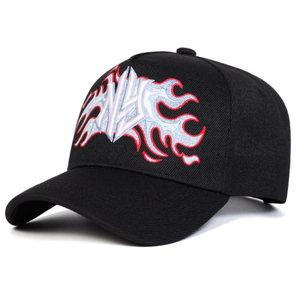 Unisex NY Flame Embroidery Baseball Caps Spring Autumn Outdoor Sports Cap