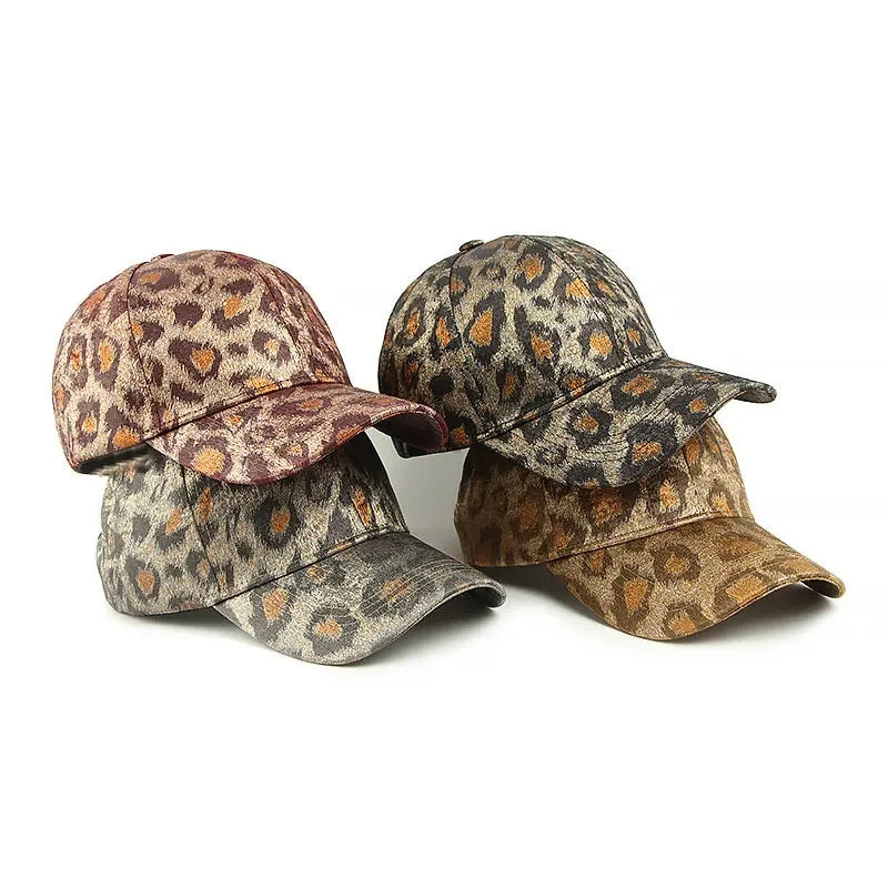 Spring And Summer Polyester Leopard Print Casquette Baseball Cap