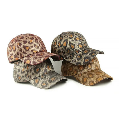Spring And Summer Polyester Leopard Print Casquette Baseball Cap