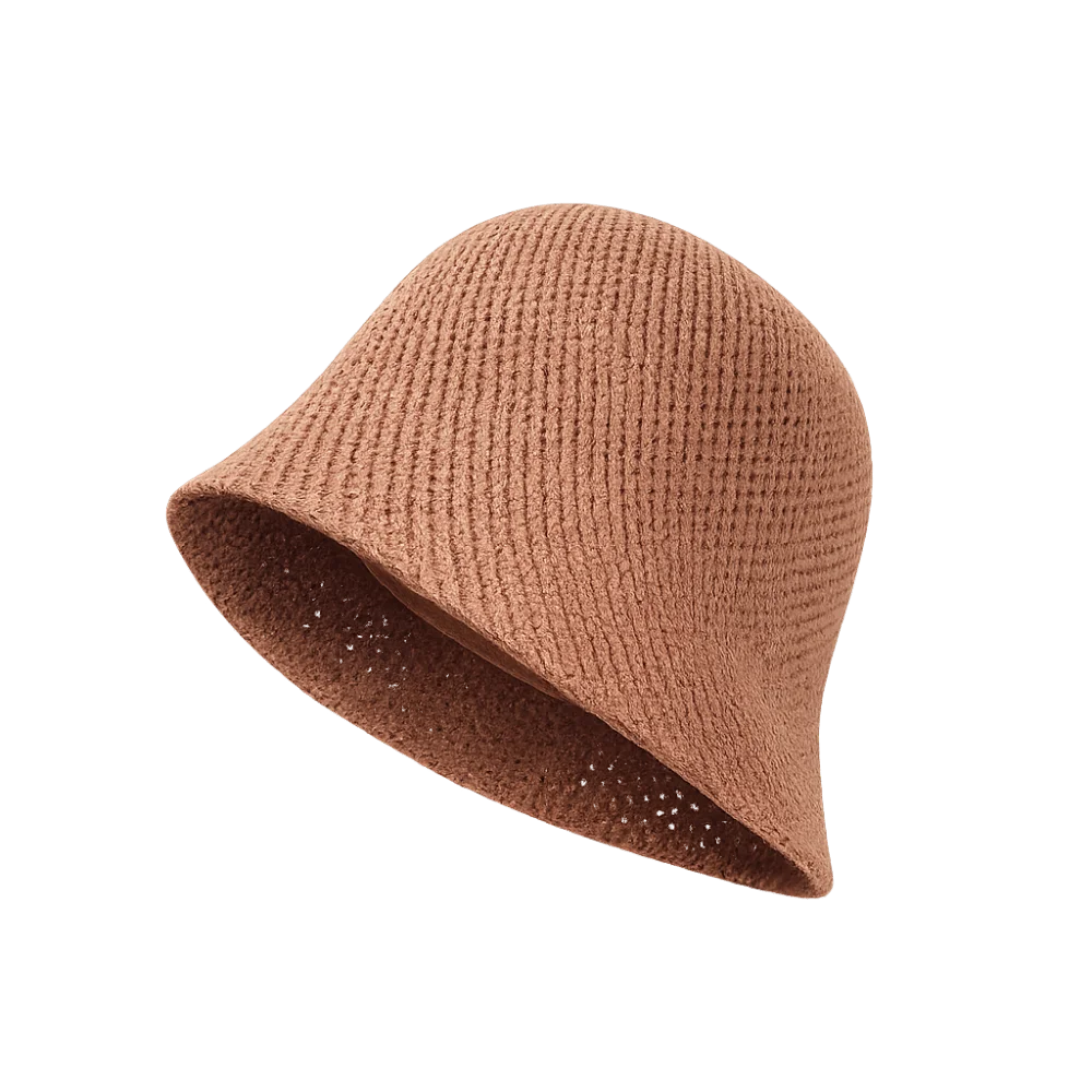 Retro Wide Brim Hollow Fisherman Cap Breathable Solid Colo