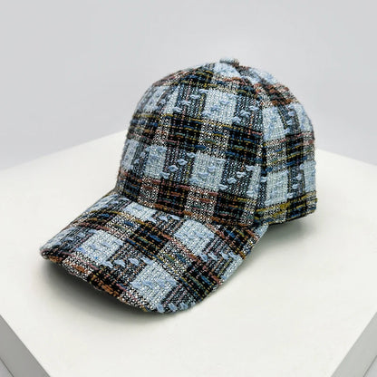 New Men Women Check Houndstooth Color Block Baseball Hats