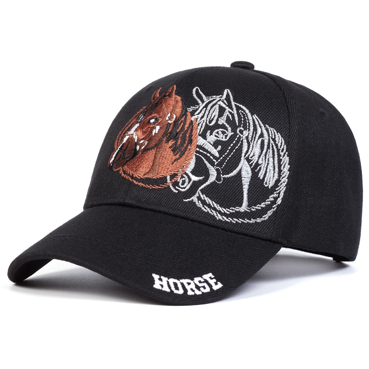 Unisex Horse Embroidery Baseball Caps Spring Autumn Outdoor Adjustable
