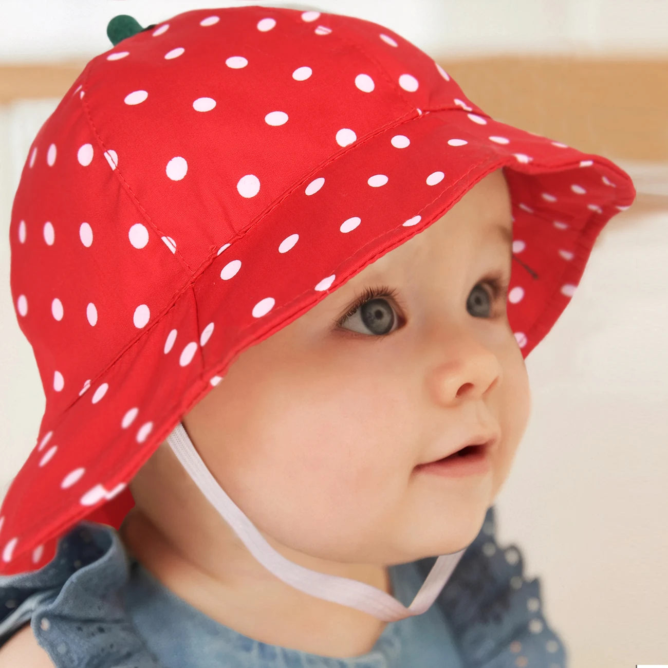 Baby Girl & Toddler Wide Brim Strawberry Pattern Sun Hats Kids