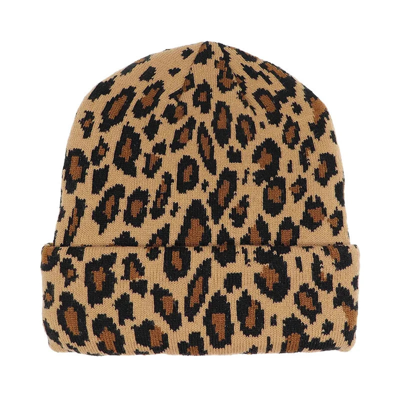 Leopard Print Jacquard Brimless Hat Unisex