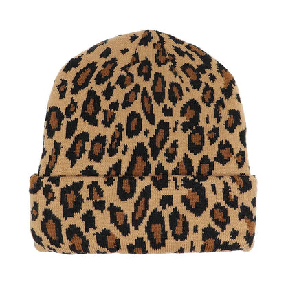 Leopard Print Jacquard Brimless Hat Unisex