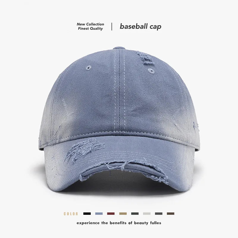 Washed Soft-Top Distressed Baseball Cap