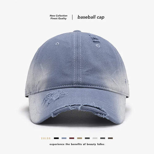 Washed Soft-Top Distressed Baseball Cap
