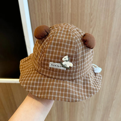 Spring Summer Wide Brim Sunshade Fisherman Cap Toddler Kids Outdoor Basin Hat
