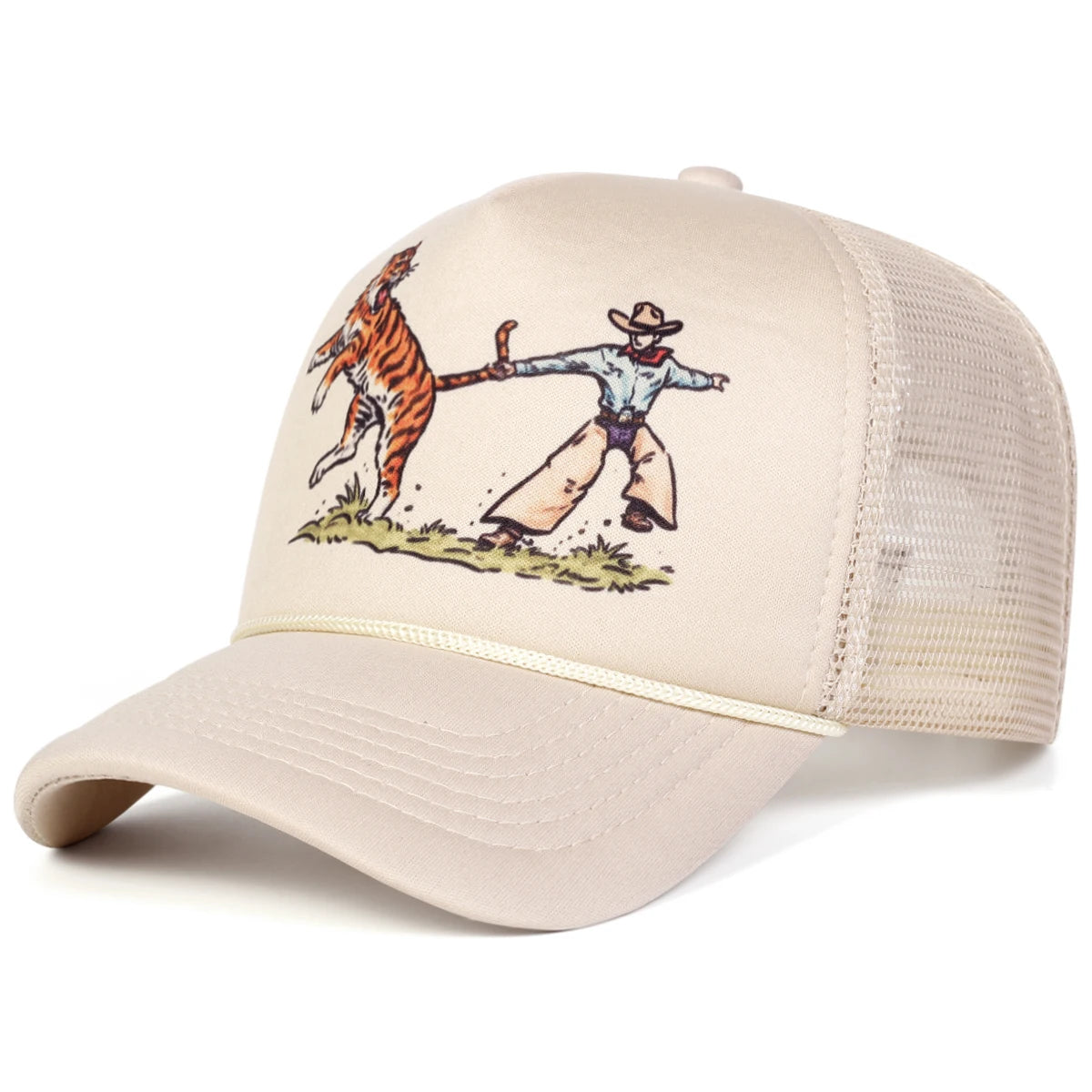 Unisex Tiger Embroidery Baseball Net Caps Spring Summer