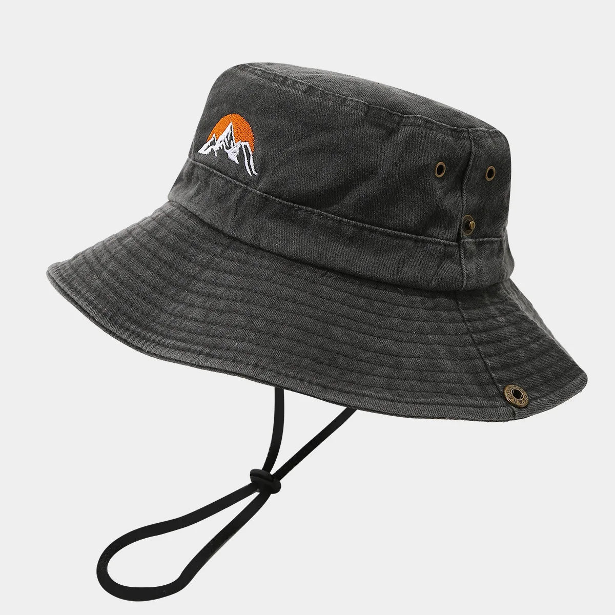Washed Cotton Embroidery Fishing Fisherman Hats Bucket Hat