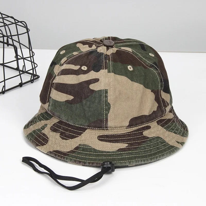 Camouflage Cotton Round Top 6 Panel Fisherman Hats