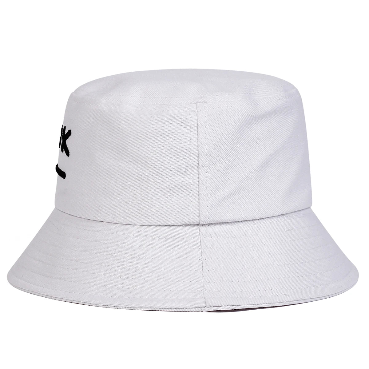 Unisex XX Smiling Face Embroidery Personality Bucket Hats Fishermen Caps Outdoor