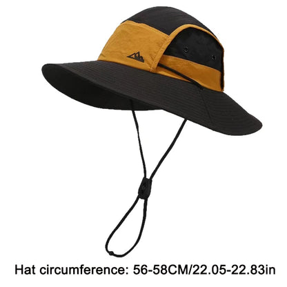 Men Outdoor Quick Drying Hat Large Brim Multi Color Fisherman Hat
