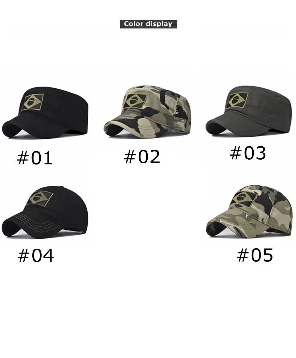 Camo Baseball Cap Men Summer Brazil Flag Sun Protection Snapback Caps Male
