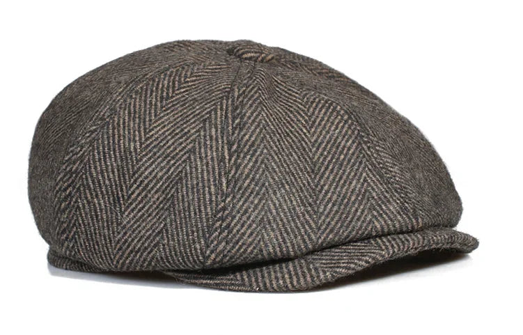 Men Street Bonnet 55% Wool Beret Sheepskin Camel/Grey Male Thin Hats