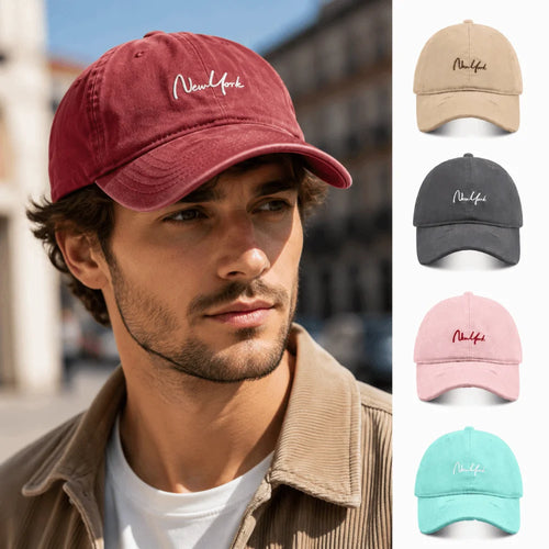 Adjustable New York Baseball Cap Cotton Deep Crown Dad Hat