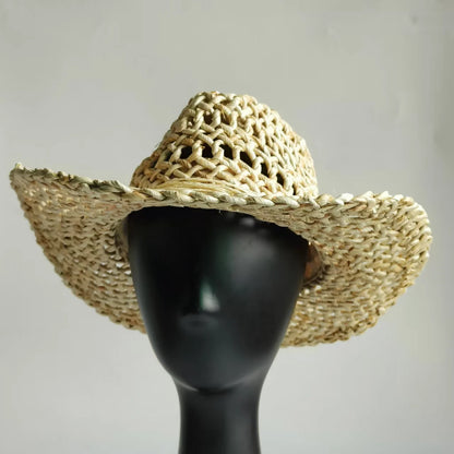 Western Straw Cowboy Hat Natural Grass Straw Hat