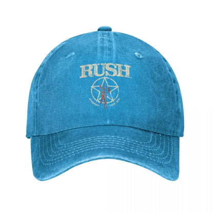 Rush Band Unisex Baseball Cap, Washed Cotton, Tattoo Design, Sports Style