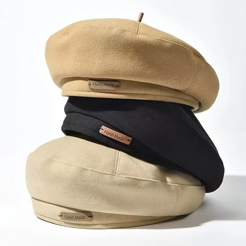 Maillard Style French Beret Hats For Women Beige Beret