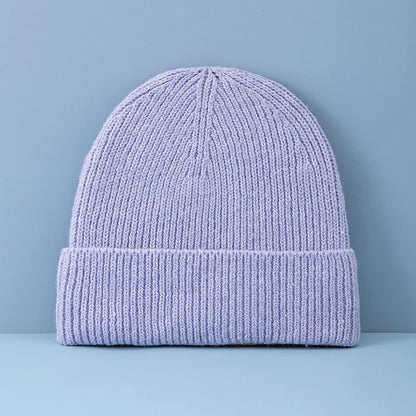 Women’s Cuffed Ribbed Knit Beanie Hat, Speckled Glitter Decorative Winter Hat