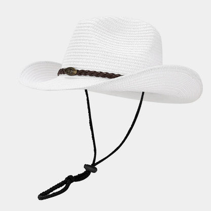 Summer UPF50+ Wide Brim Sun Hat Outdoor Western Cowboy Fisherman Cap
