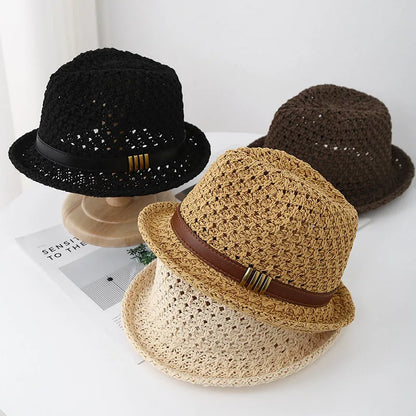 Unisex 90s Retro Bucket Hat Korean Belt Jazz Cap