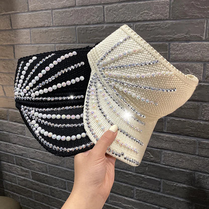 Shining Diamonds Pearls Sun Hats For Women
