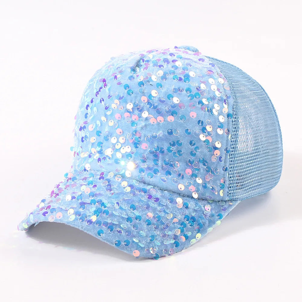 Sequin Baseball Cap Women