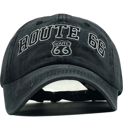 Summer New Pure Cotton Distressed Washed Baseball Cap Highway Embroidered Duckbill Cap Sunshade Hat