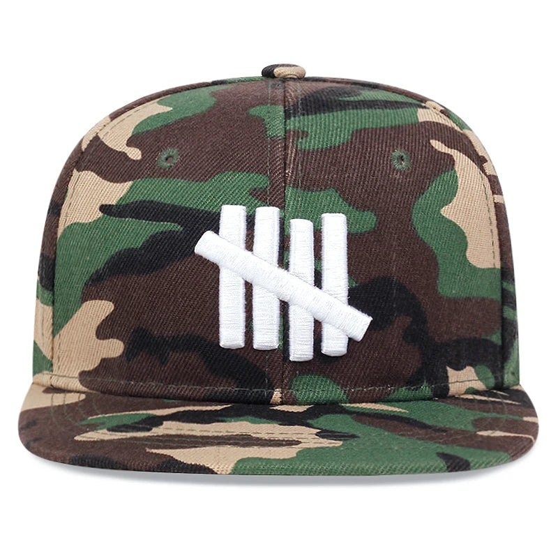 New Five Bar Embroidered Simple Classic Flat Edge Hat Street Hip Hop Hat Outdoor Sunshade Hat Baseball Hat