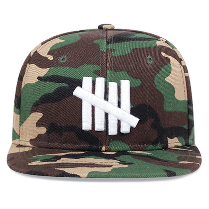 New Five Bar Embroidered Simple Classic Flat Edge Hat Street Hip Hop Hat Outdoor Sunshade Hat Baseball Hat
