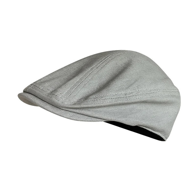 Spring Summer Linen Newsboy Cap
