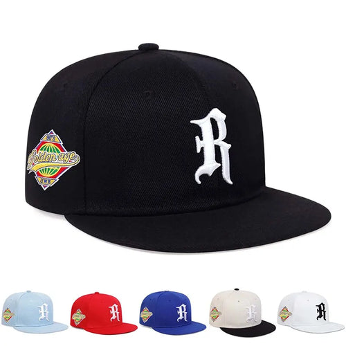 Gothic Letter R Embroidery Hip-hop Hats Spring and Autumn