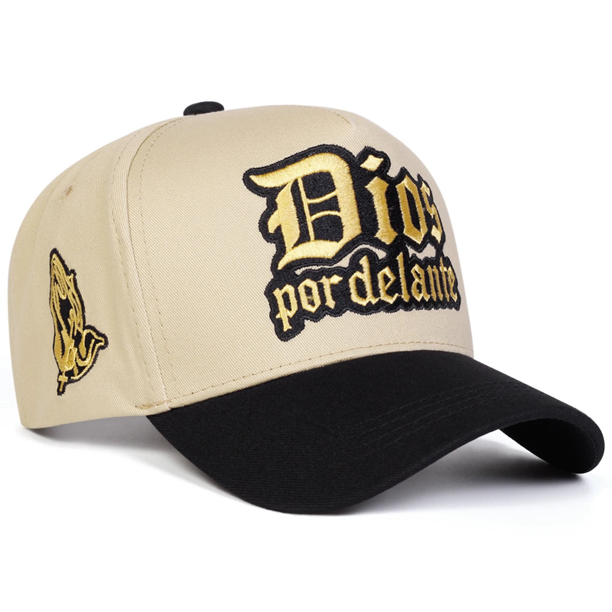 Unisex DIOS POR DELANTE Letter Embroidery Baseball Caps Outdoor Adjustable Sunscreen Hat Sports Cap