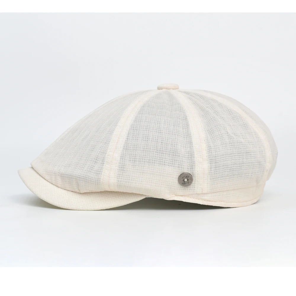 Spring Summer Breathable Mesh Newsboy Caps Men Woman