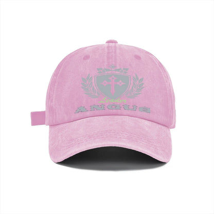 Vintage Washed Baseball Cap Unisex Distressed Snapback Hat Grey Cross Shield Embroidered Adjustable Dad Hat Streetwear