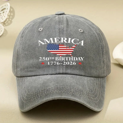 1pc Women'S Baseball Cap with 250 Birthday Anniversary Series of The United States,Versatile Retro Soft-Top Dad Hat for Outdoor