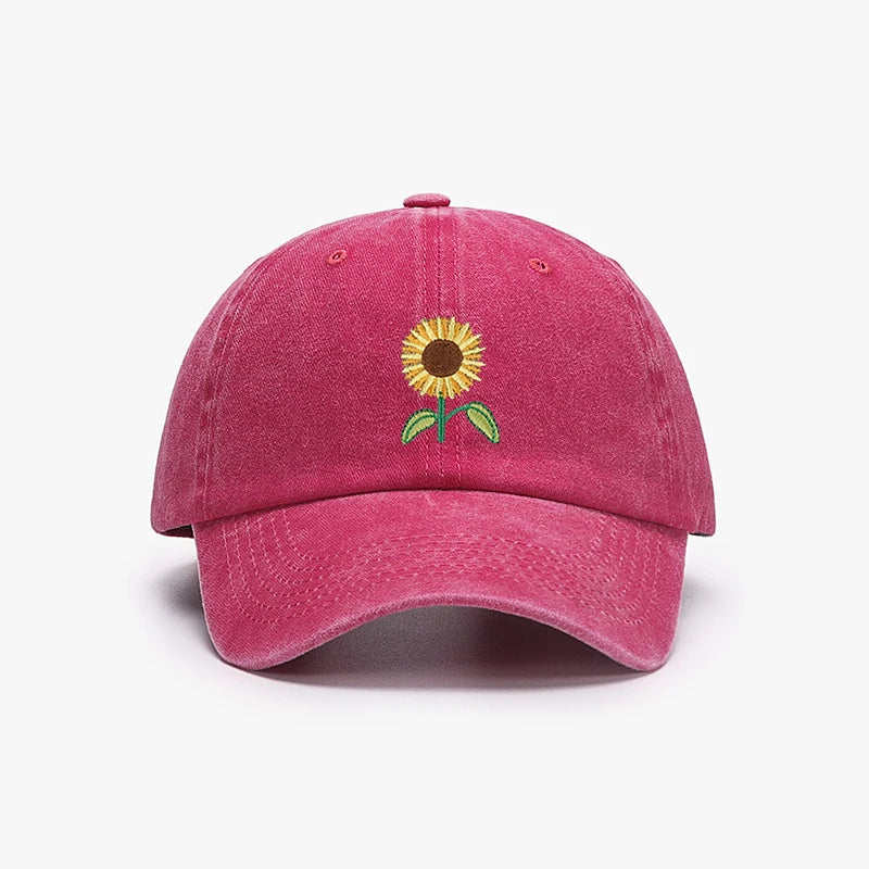 Sunflower Baseball Cap Embroidered Plant Dad Trucker Hat