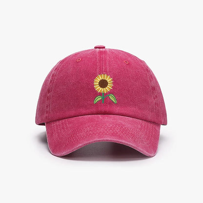 Sunflower Baseball Cap Embroidered Plant Dad Trucker Hat