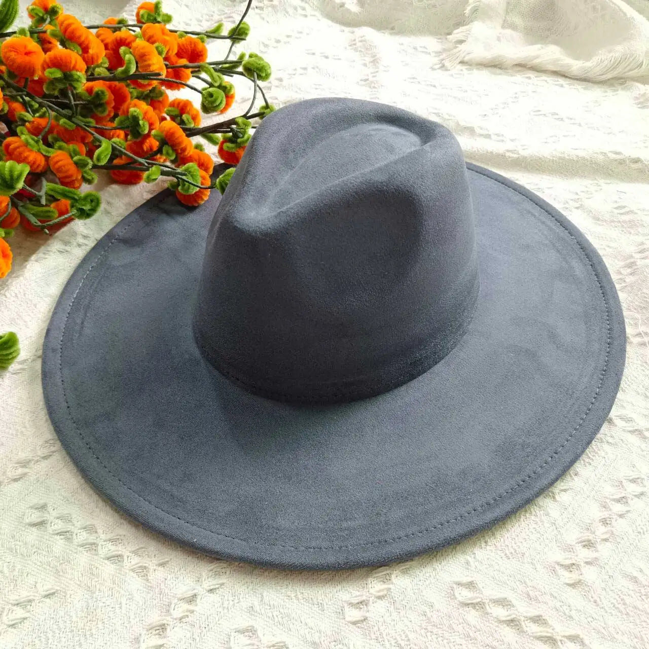 Vegan Suede Fedora Rancher Hats Blank Hats