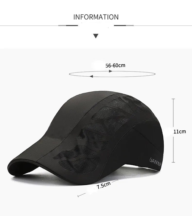 Summer Hat Men Casual Baseball Cap Fast Drying Breathable Forward Cap Outdoor Sun Protection Shade Baseball Cap