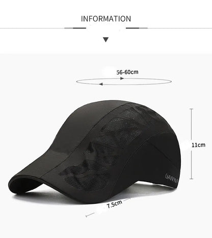 Summer Hat Men Casual Baseball Cap Fast Drying Breathable Forward Cap Outdoor Sun Protection Shade Baseball Cap