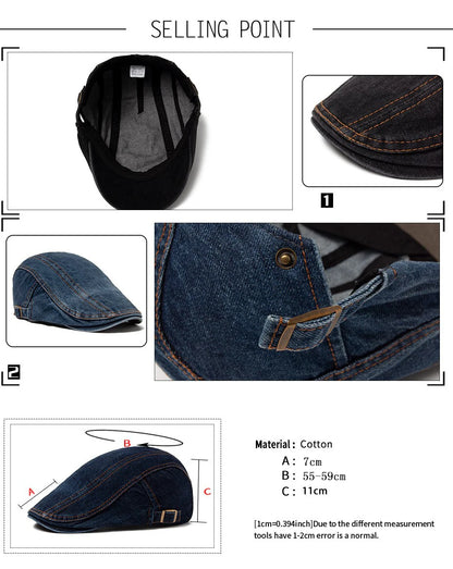 Men's Jean Berets Summer Newsboy Hats For Women Casual Solid Color Retro