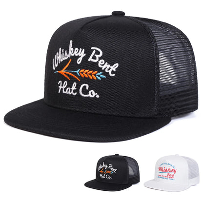Unisex Whiskey Bent Letter Embroidery Hip-hop Net Hats Spring Summer