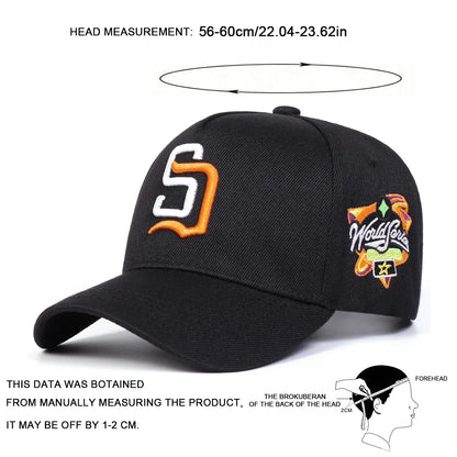 Unisex SD Letter Embroidery Baseball Caps Spring Autumn Sports Cap