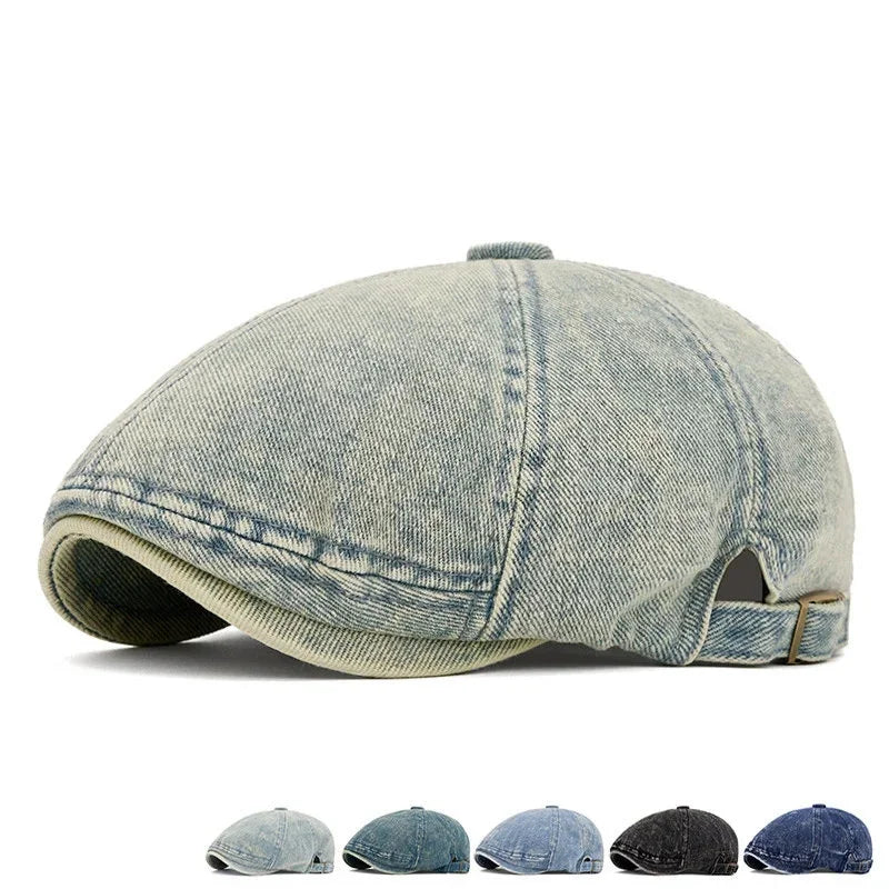 Spring And Autumn Cotton Solid Print Newsboy Caps