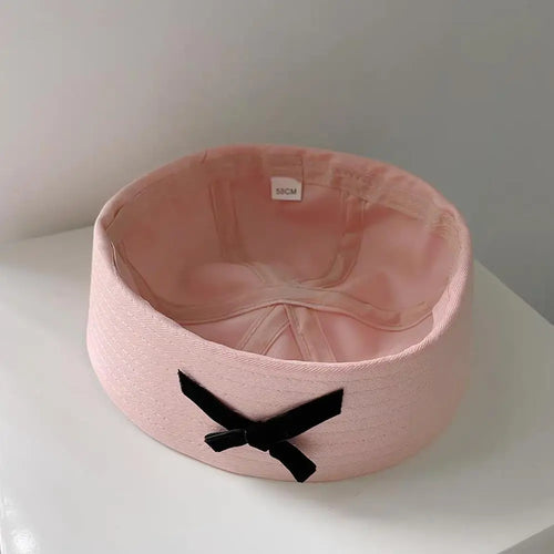Bowknot Bow Beret Cap Navy Hat UV Protection Dome Cap
