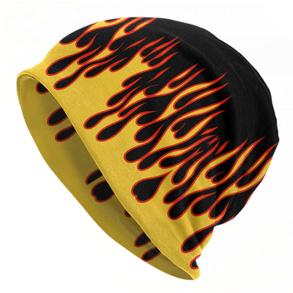 Red Black Chain Pattern Beanie Hats Bonnet Hats Men Women
