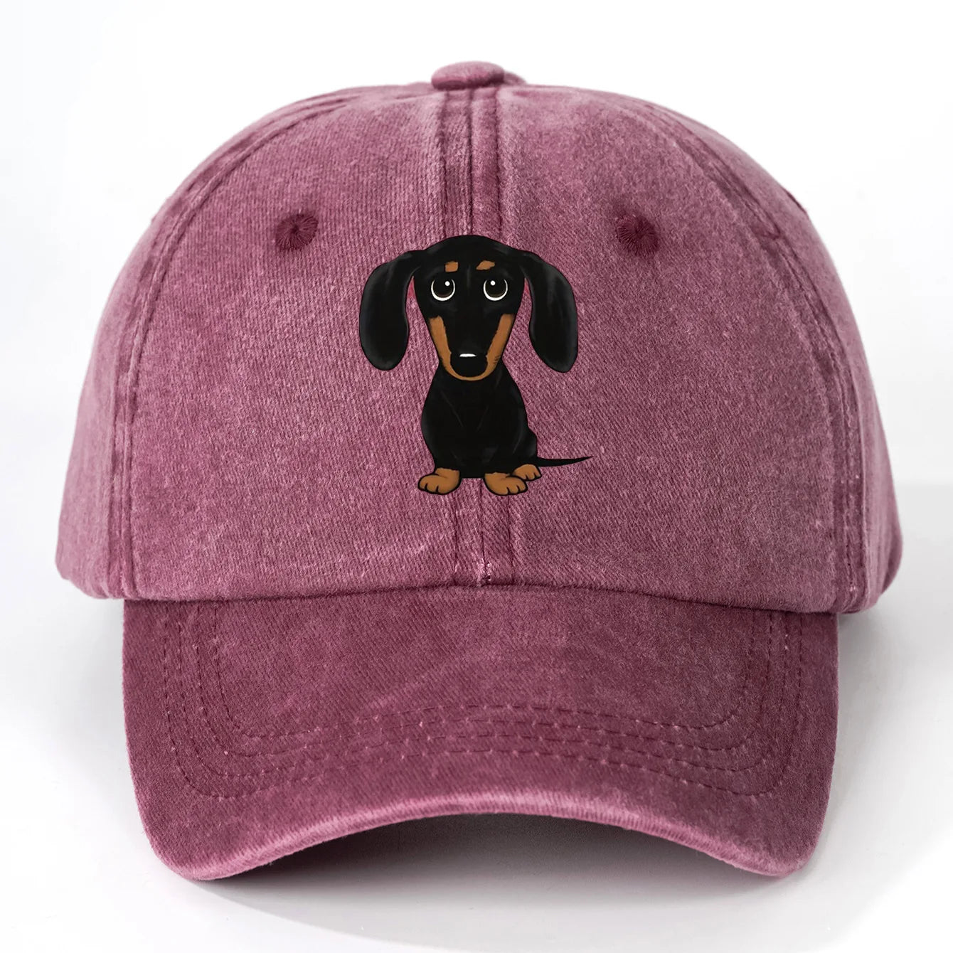 1pc Unisex Dog Embroidery Baseball Cap Outdoor Sport Washed